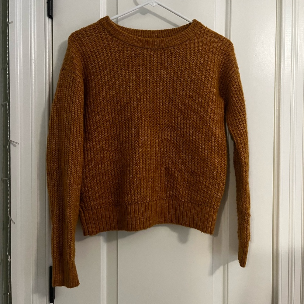 Girls Cozy Mustard Sweater